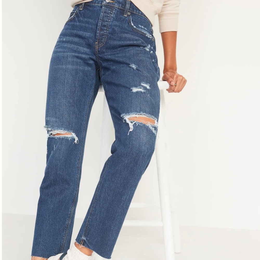 Old Navy High Rise Slouchy Straight Jeans